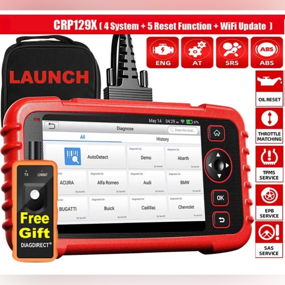 Launch Other - LAUNCH CRP129X OBD2 Scanner Car Diagnostic Tool TPMS ABS SRS EPB SAS Code Reader